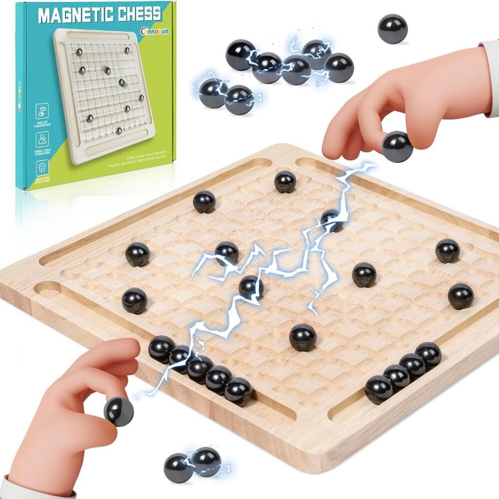 Magnetic Induction Chess Game Set,Commodum Table Top Magnet Chess Game 1 Pack